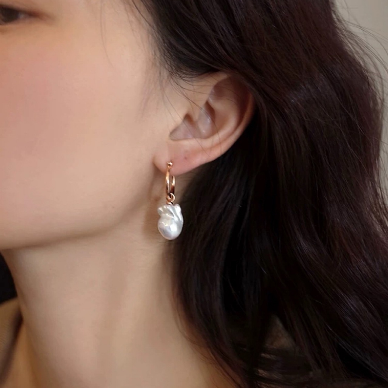 New rare colorful two-way wear fishtail natural baroque pearl earrings unique ear accessories for women