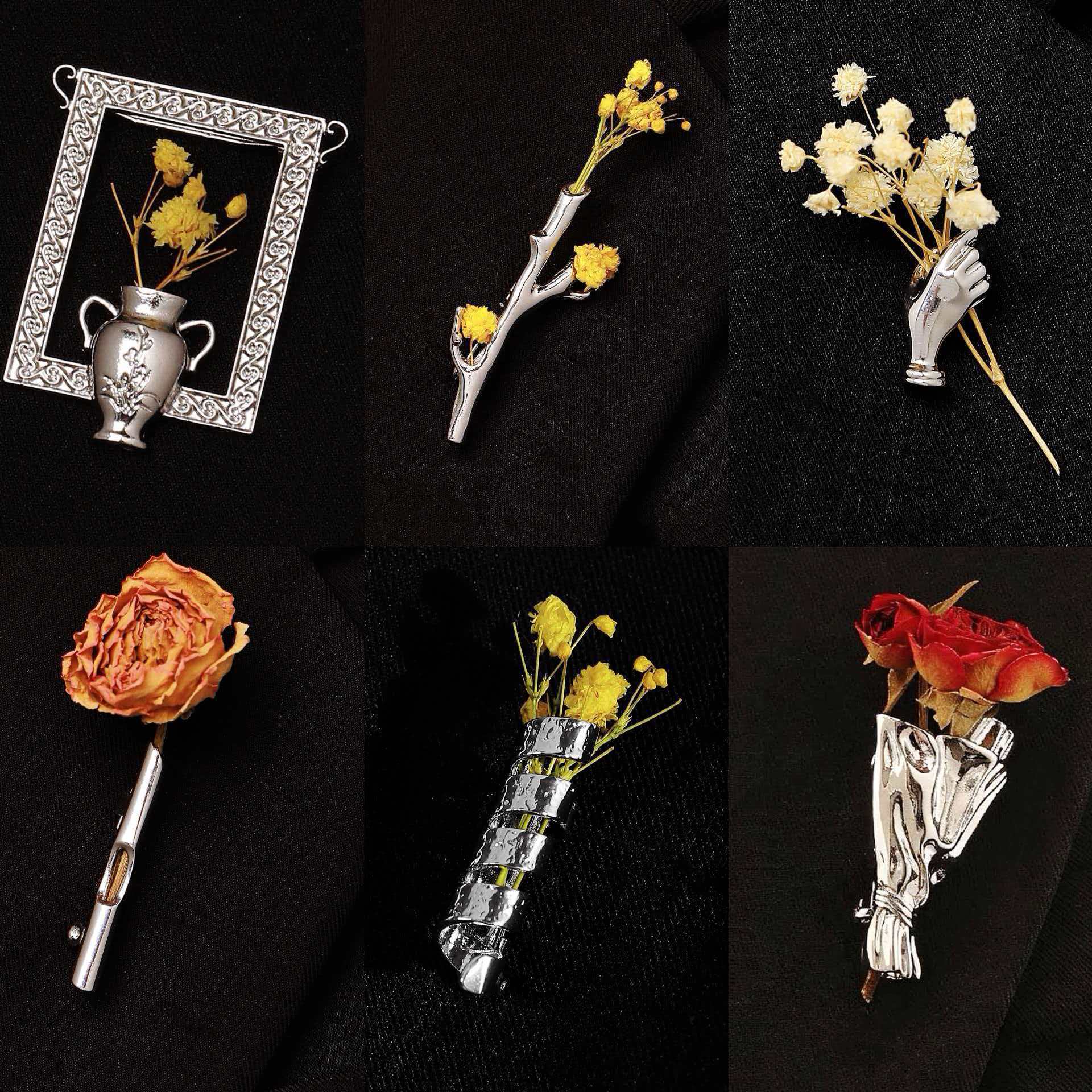 Flower Arrangement Brooch Small Fresh Pin Niche Unique Suit Corsage