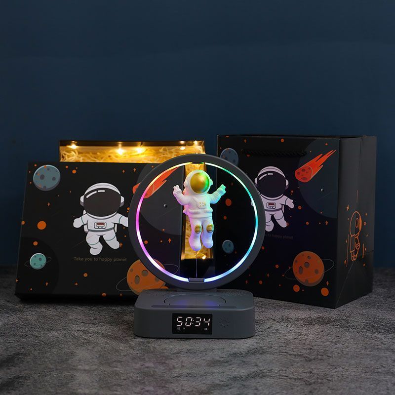 Magnetic levitation astronaut Bluetooth speaker clock spaceman audio RGB computer subwoofer birthday gift - gift box