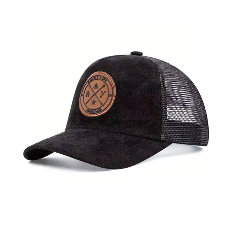 New unisex 3D round logo embroidered baseball cap, stiffened Oxford lining mesh cap, non-deforming