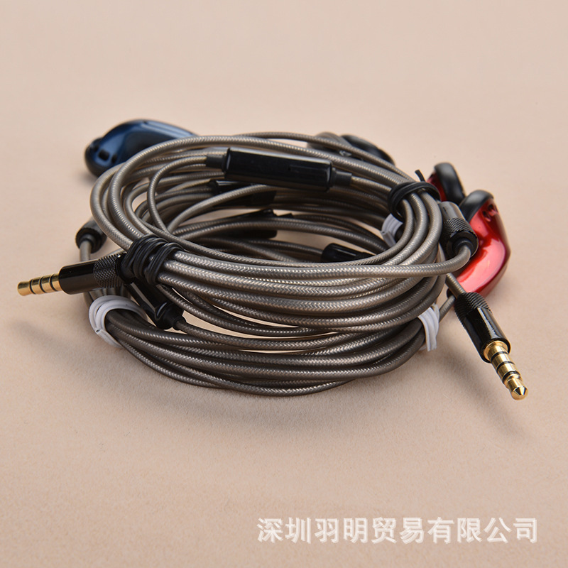 DIY Flat 3.5MM Headphone MX500 with Mic HiFi Unit Heavy Bass Wired Earphone