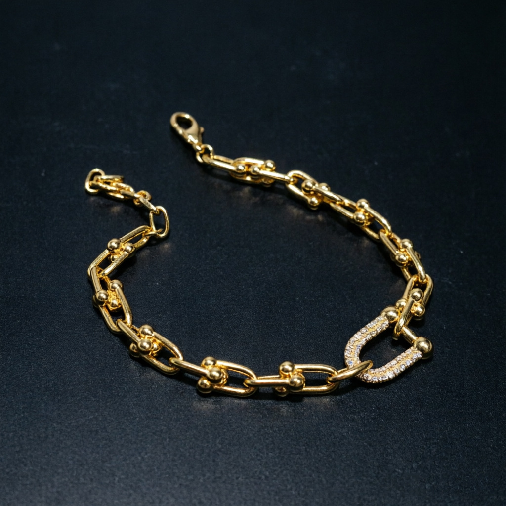U-shaped zircon bracelet women chain design niche style bracelet