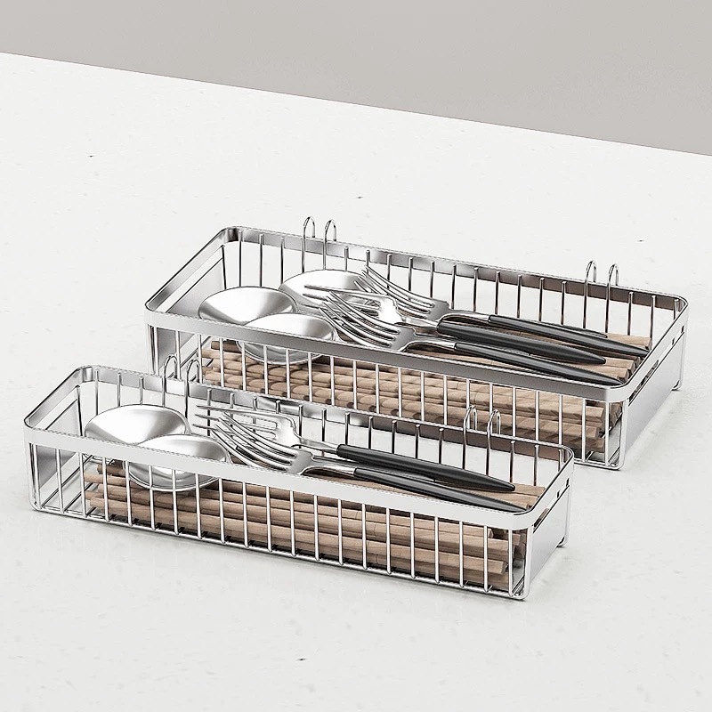 304 stainless steel disinfection cabinet chopstick box kitchen tableware chopstick spoon storage box drawer household drain chopstick basket