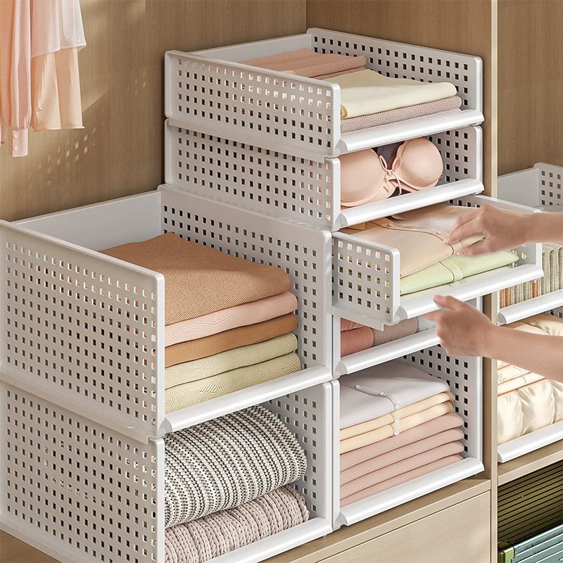 Wardrobe layered partition storage drawer-type clothing organizer bedroom dormitory wardrobe storage box