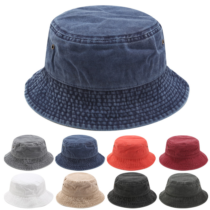 Bucket Hat for Men, Washed Plain Basin Cap for Women, All-Season Outdoor Travel Sun Hat