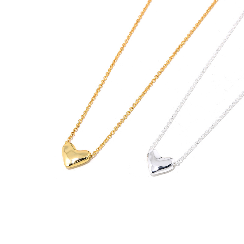 Liu Yifei Monica S925 Silver Gold-Plated Simple Irregular Heart-Shaped