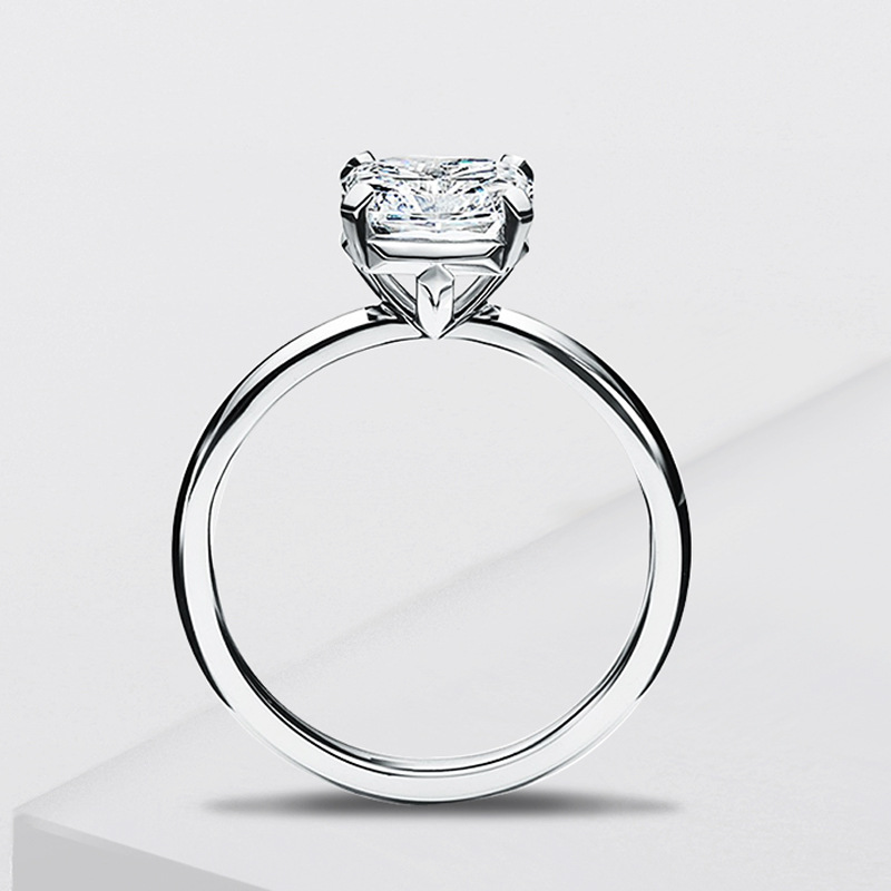 JZ451 Summer new product princess square diamond ring four-claw single diamond women's new style 80 points wedding ring