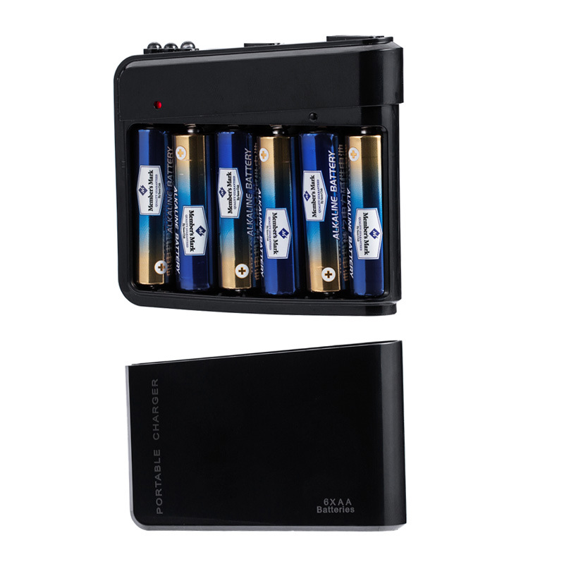 Long endurance 6x 5号 dry battery USBA+C port output emergency charging box emergency backup charger