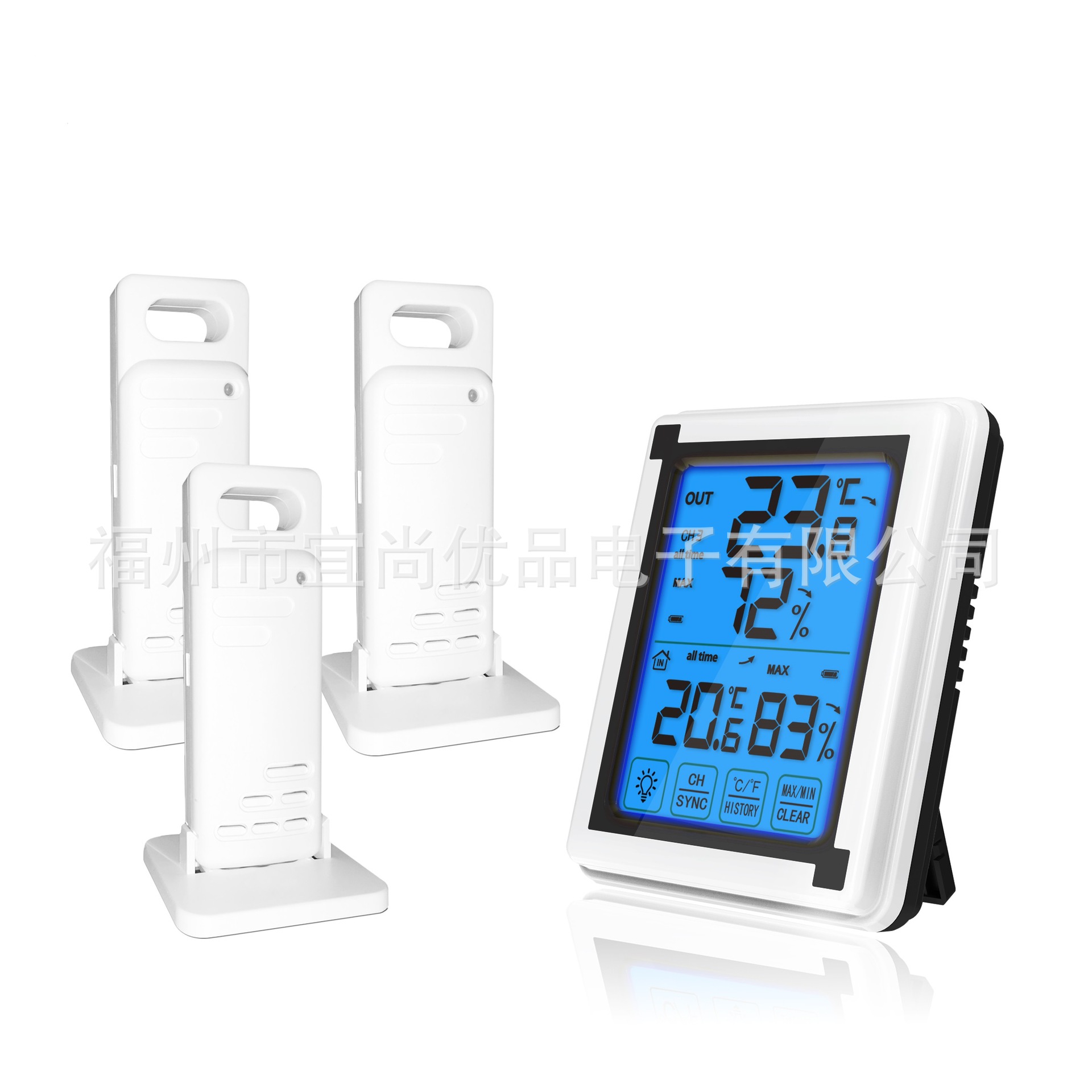 New Indoor Outdoor Wireless Thermometer Hygrometer HD Large Screen Temperature and Humidity Monitor Weather Station