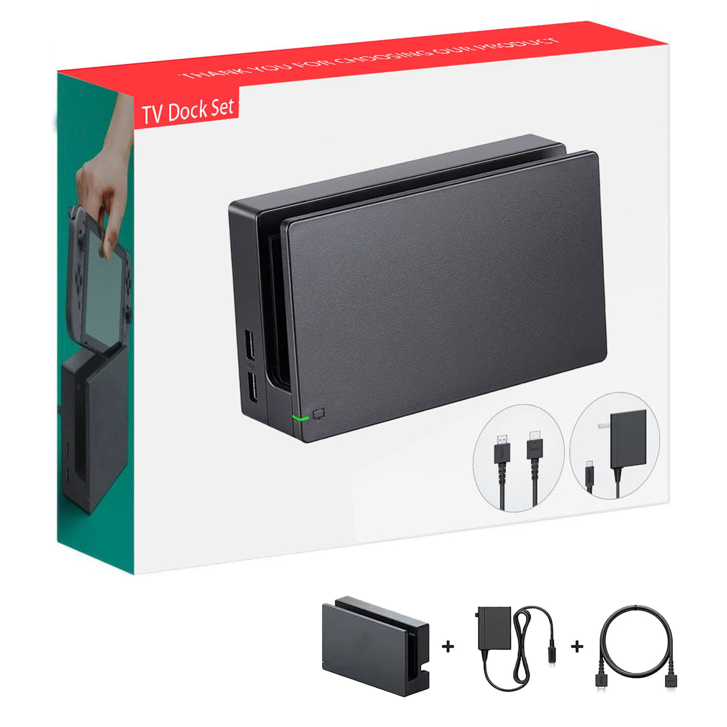 Compatible with Switch 1st generation charging dock, TV dock base set, portable HDMI cable, heat dissipation base