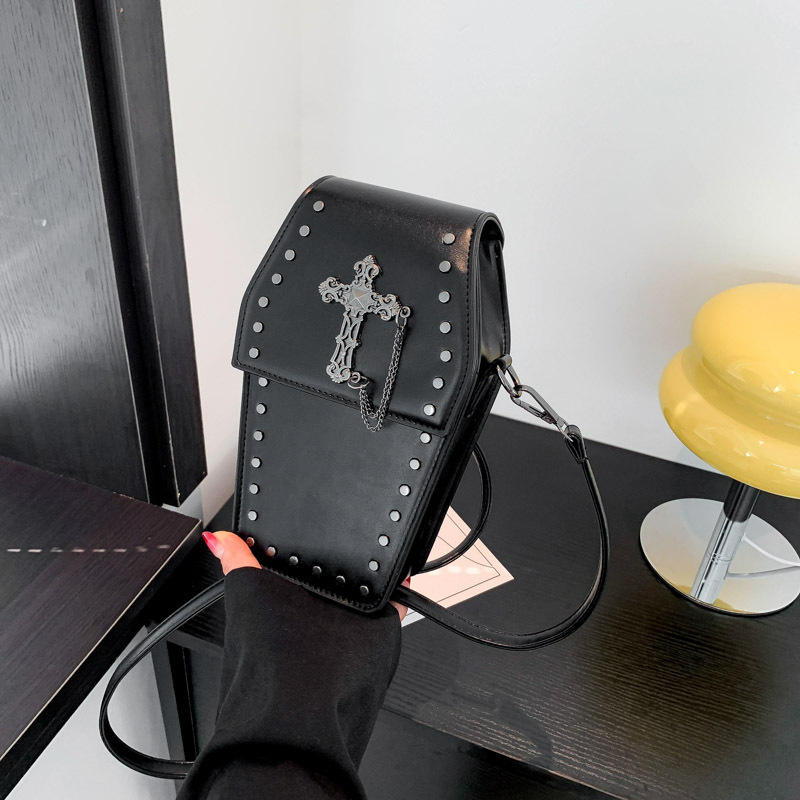 2025 Cross Skull Geometric Single-Shoulder Underarm Bag, Textured Shoulder Bag