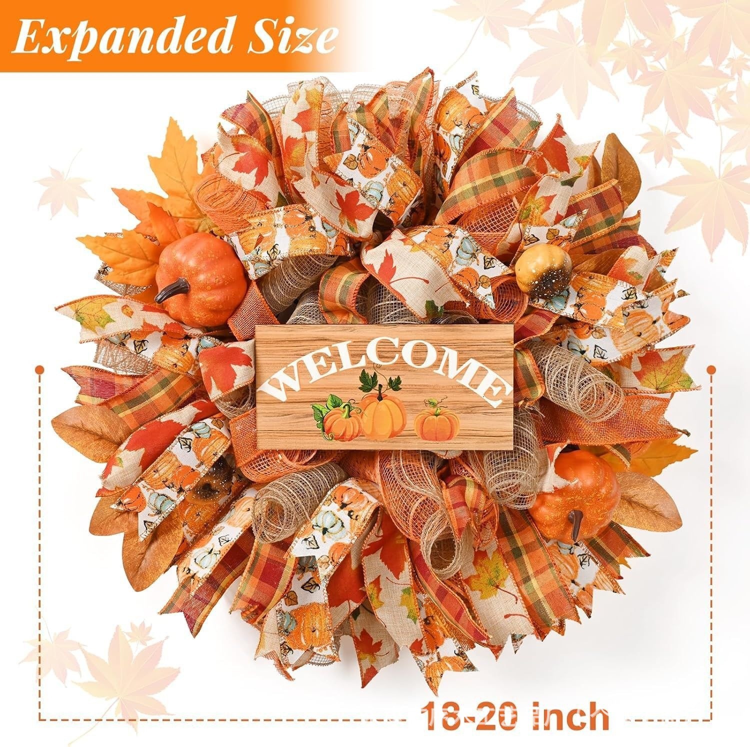 Autumn Thanksgiving Flat Print Wooden Pumpkin Wreath Harvest Festival Courtyard Decoration Craft