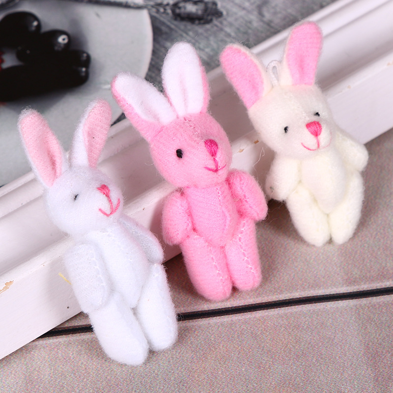 Plush Toy 4.5cm Jointed Rabbit Charm Doll Handmade Accessories Clothes Shoes Hat Accessories
