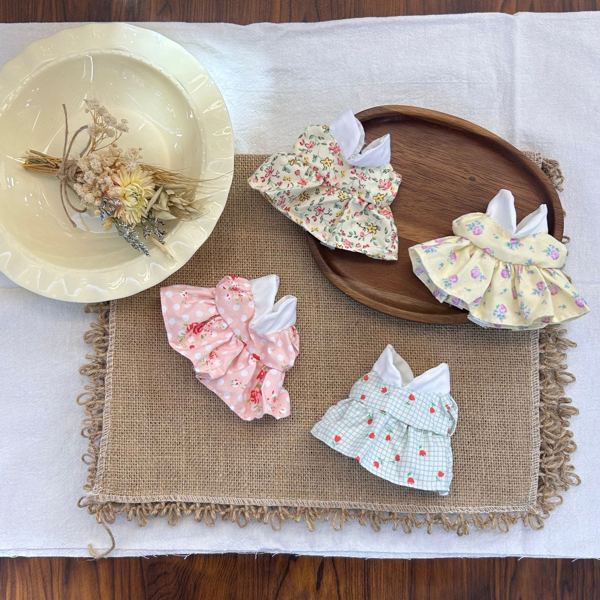 10cm doll clothing 17cm cotton doll floral dress replacement outfit kt cat diy accessory dimoo outfit