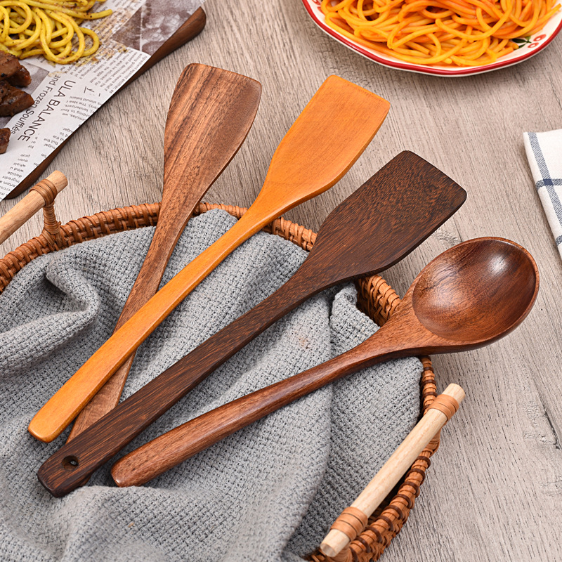 Chicken wing wood mini spatula, non-stick pan wooden spatula, fried egg steak spatula, stirring spoon, custom LOGO