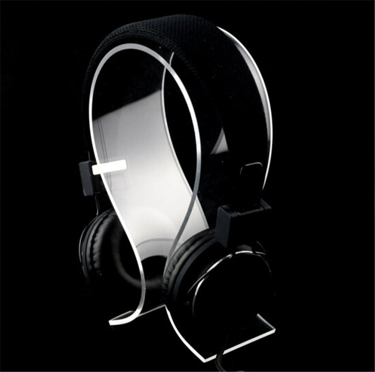 Crystal Acrylic Headphone Display Stand Organic Glass U-Shaped Vertical Hanging Rack Display Rack Headphone Stand