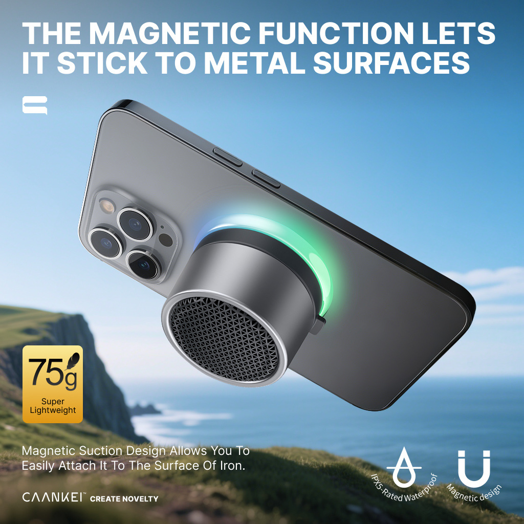 Magnetic Bluetooth speaker phone stand convenient stereo loud outdoor waterproof wireless mini speaker