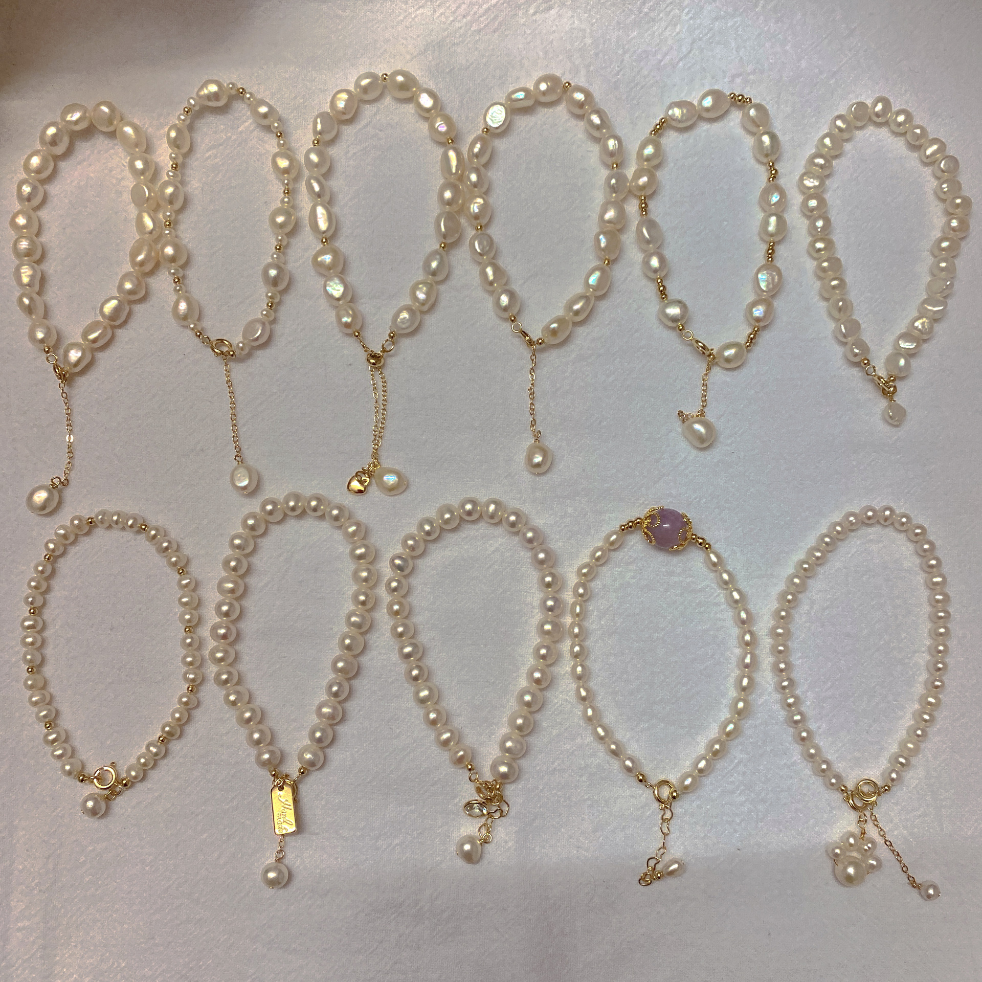 Baroque irregular pearl 14K gold-filled bracelet niche hand string gift
