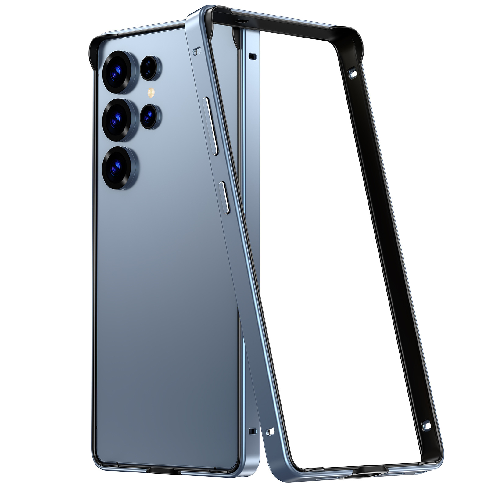 Convex corner silicone metal frame for Samsung Galaxy S26 Ultra phone case four-corner anti-fall S26 frame