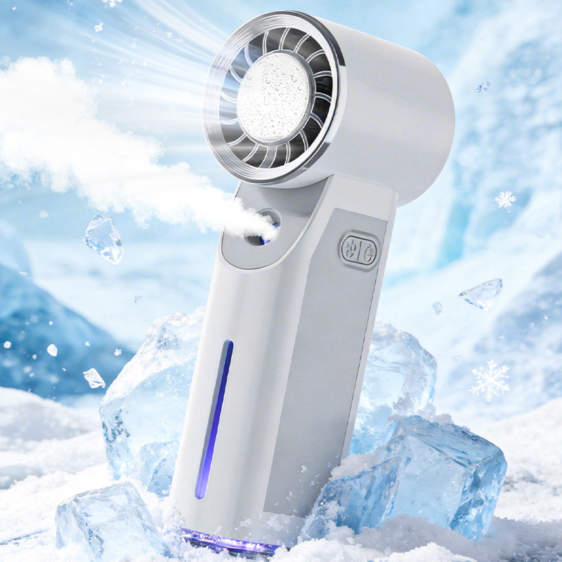 Ice Spray Mini Fan Handheld Cooling Turbo Ice Fan USB Charging Handheld Fan Logo