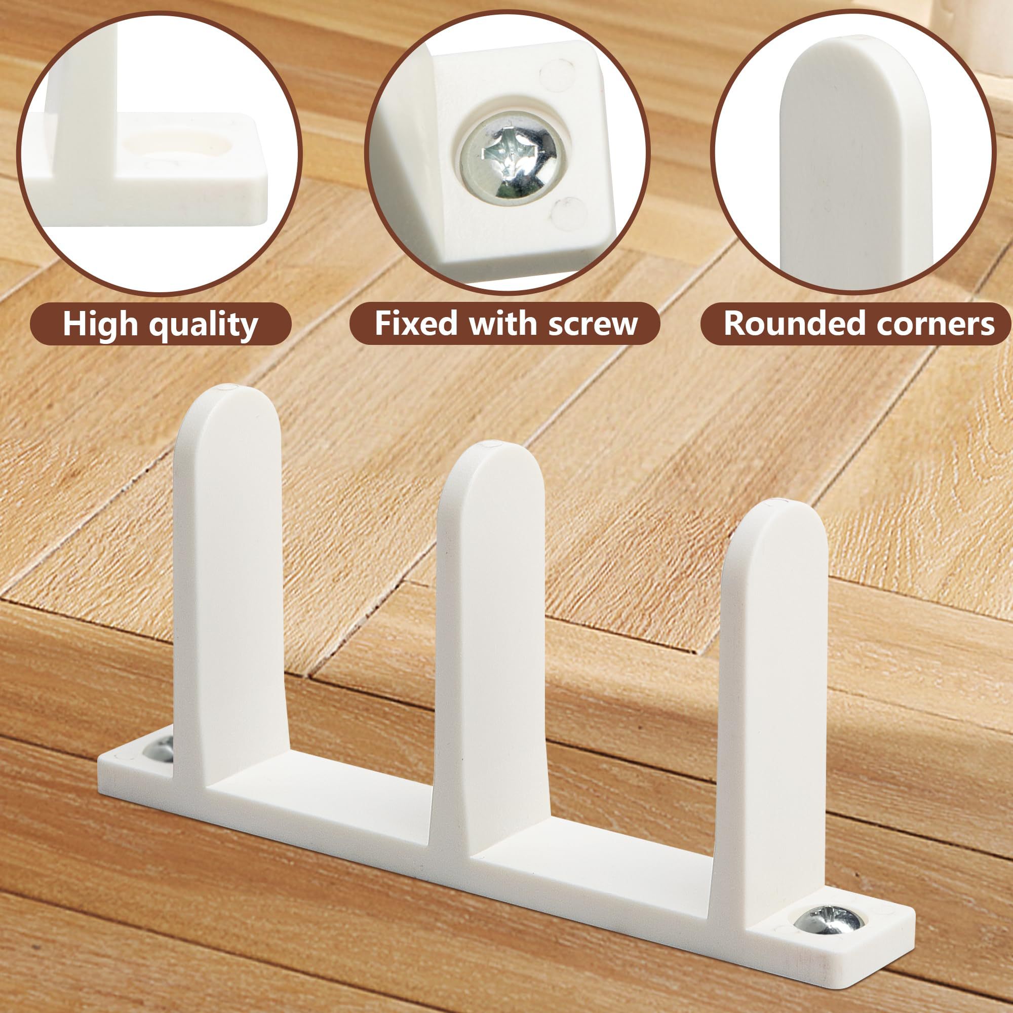 White Three-Hole Wall-Mounted Rail Rack Home Storage Shelf with Screws Installation ABS Material Anti-Slip