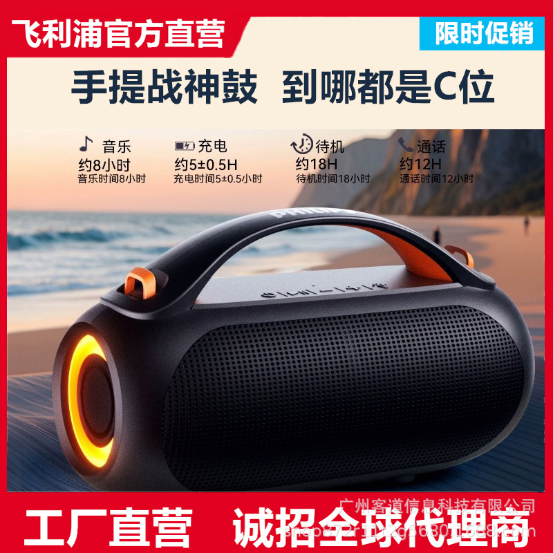 PHILIPS TAS3200 Bluetooth Speaker Loud Volume Long Battery Life Subwoofer Camping Gift
