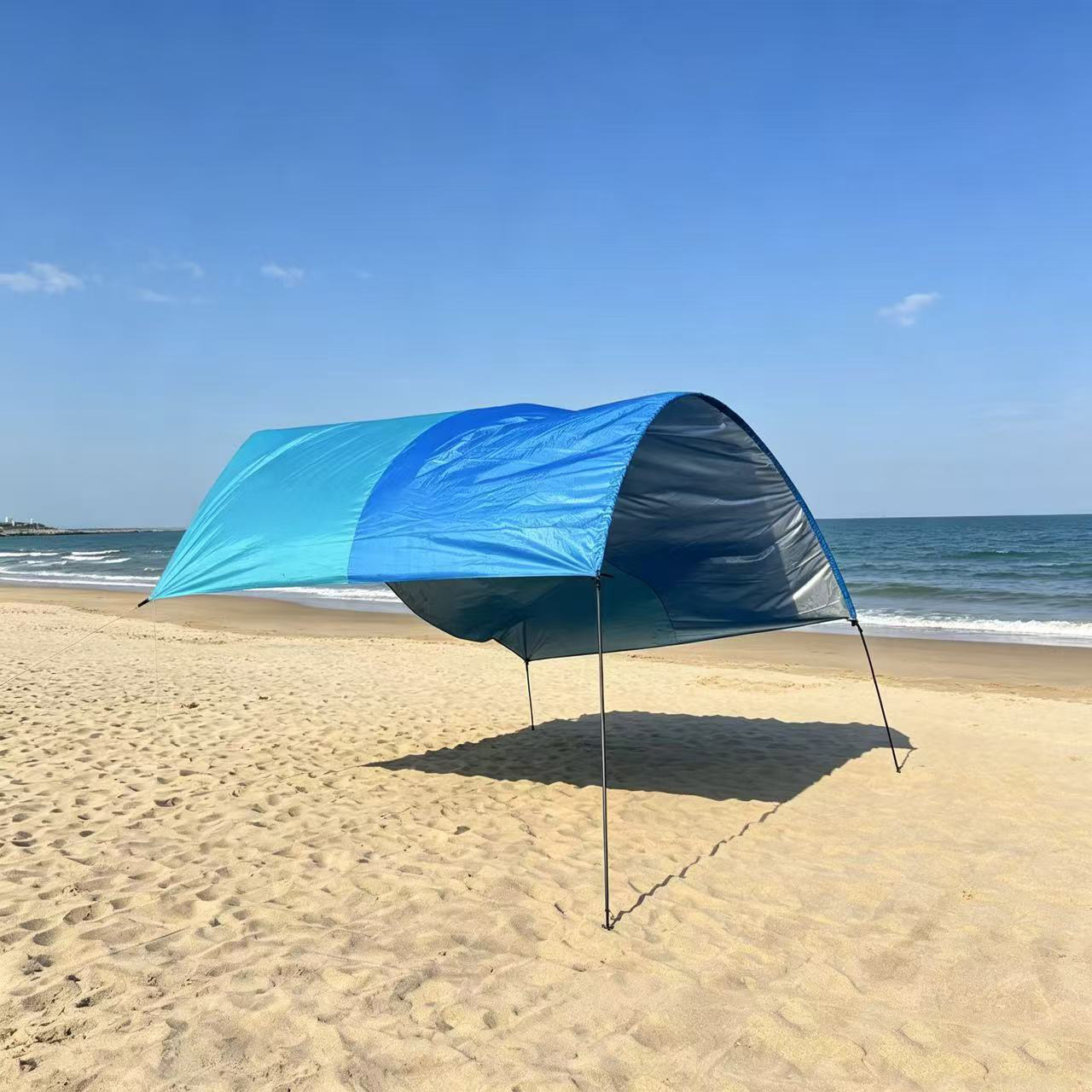 Camping outdoor silver-coated tarp tent, sunscreen UV protection camping supplies silver glue tarp portable sunshade tarp