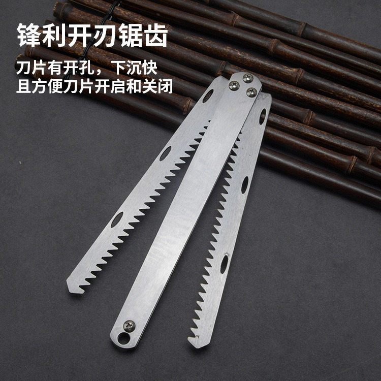 Stainless Steel Serrated Weed Cutter Fishing Tool Weed Cutter Fishing Knife Folding Grass Cutter