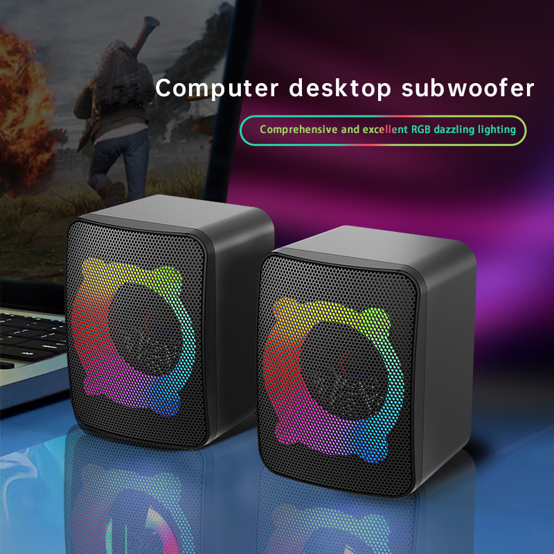 New desktop computer speaker wired USB glowing mini small speaker game multimedia desktop subwoofer