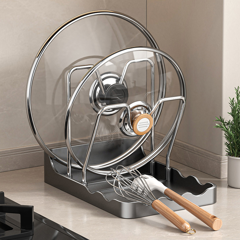 Pot Lid Rack Kitchen Special with Drainage Cutting Board Rack Kitchen Spatula Holder Storage Rack Chopping Board Rack Pot Lid Bracket