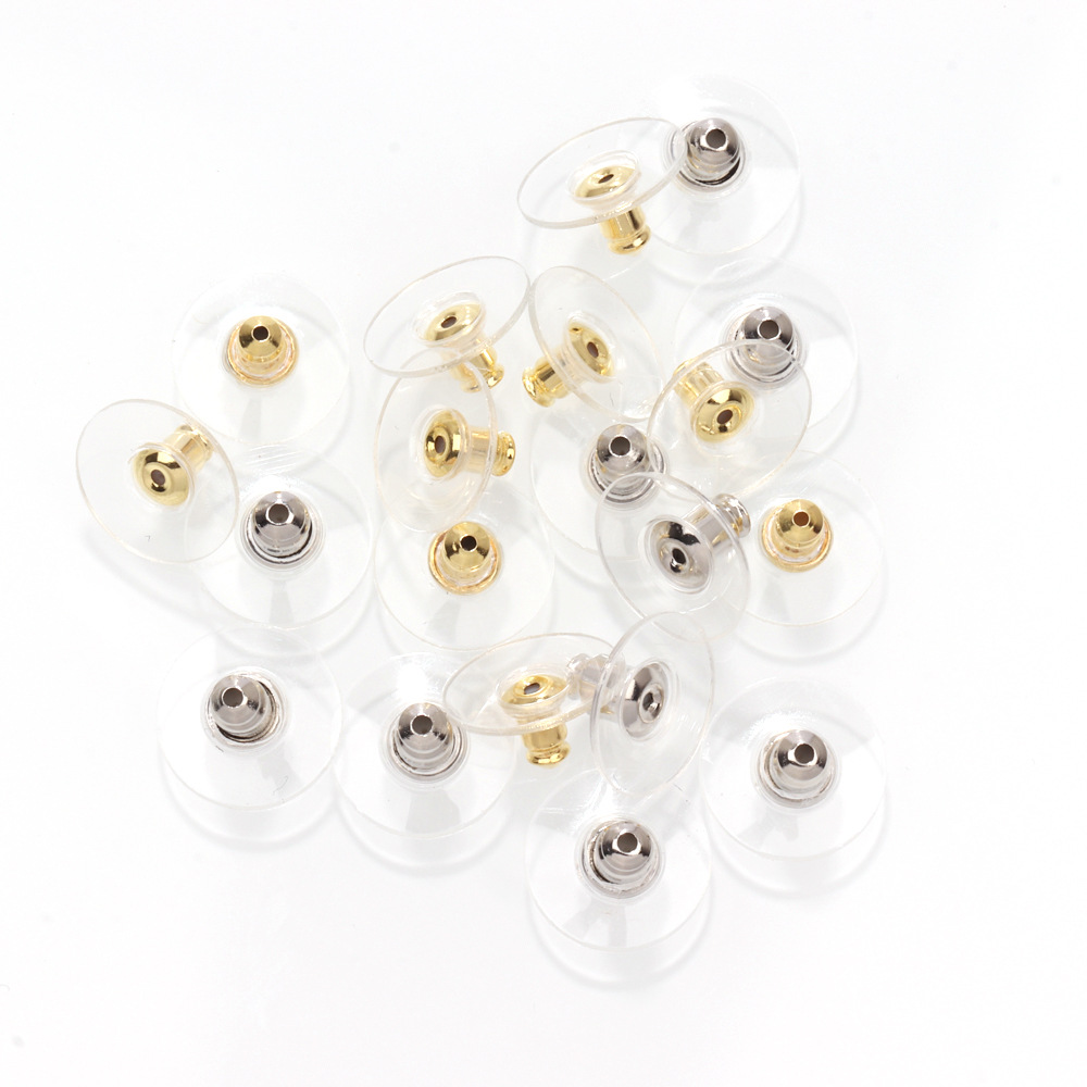 100 pieces environmentally friendly transparent silicone hamburger earplugs flying saucer ear stoppers bullet head ear stoppers DIY earring studs accessories