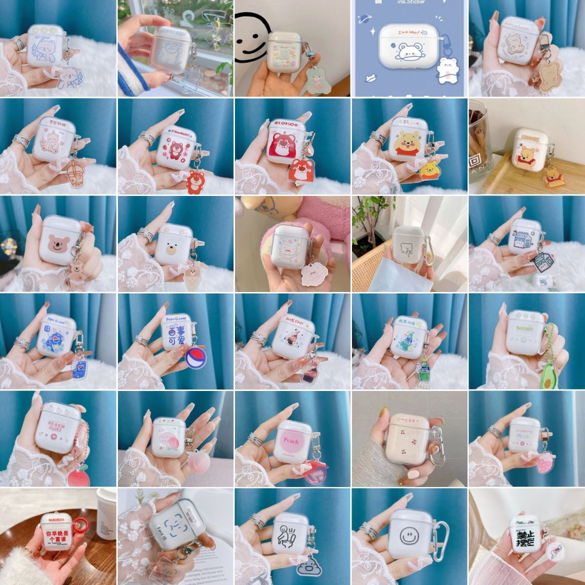 Cute Pochacco Apple AirPods 2nd generation protective case, compatible with AirPods Pro, soft transparent cartoon case