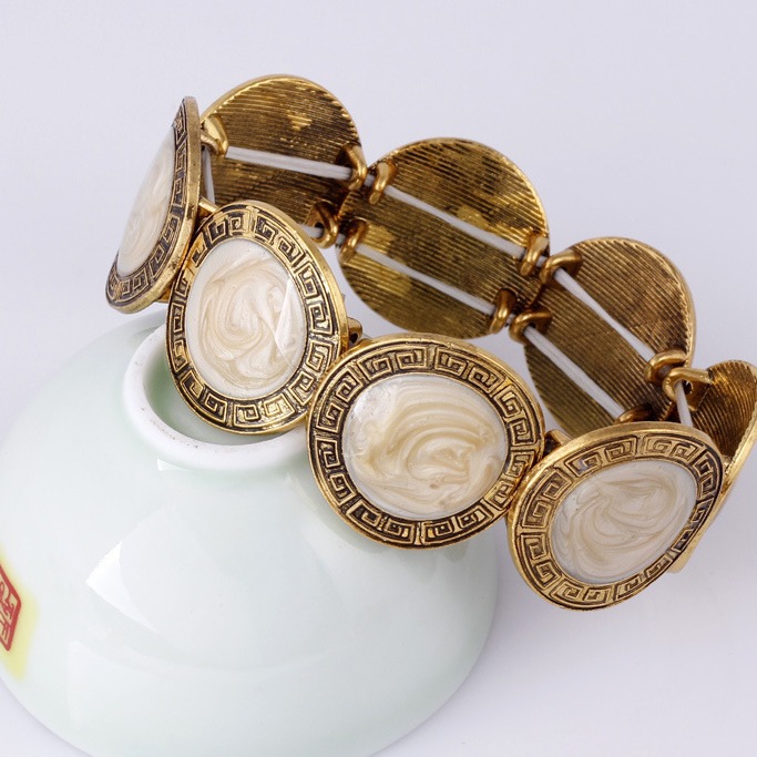 B222 Accessories Mixed Batch Beige Oil Drop Geometric Elastic Bracelet
