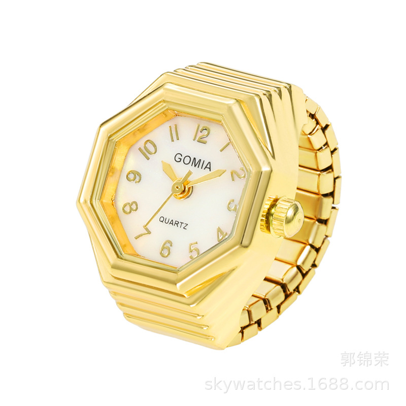 Ring Watch New Simple Men's and Women's Couple Hexagonal Ring Watch Extended Strap