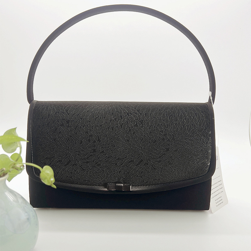Japanese-style black funeral bag black bag formal banquet bag underarm bag single shoulder bag handbag women's bag