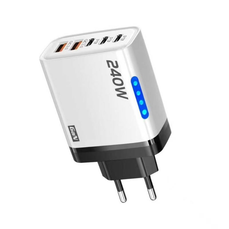 240W Dual USB+3PD Charger for Apple 17 Huawei Smartphone Fast Charging Charging Head Compatible