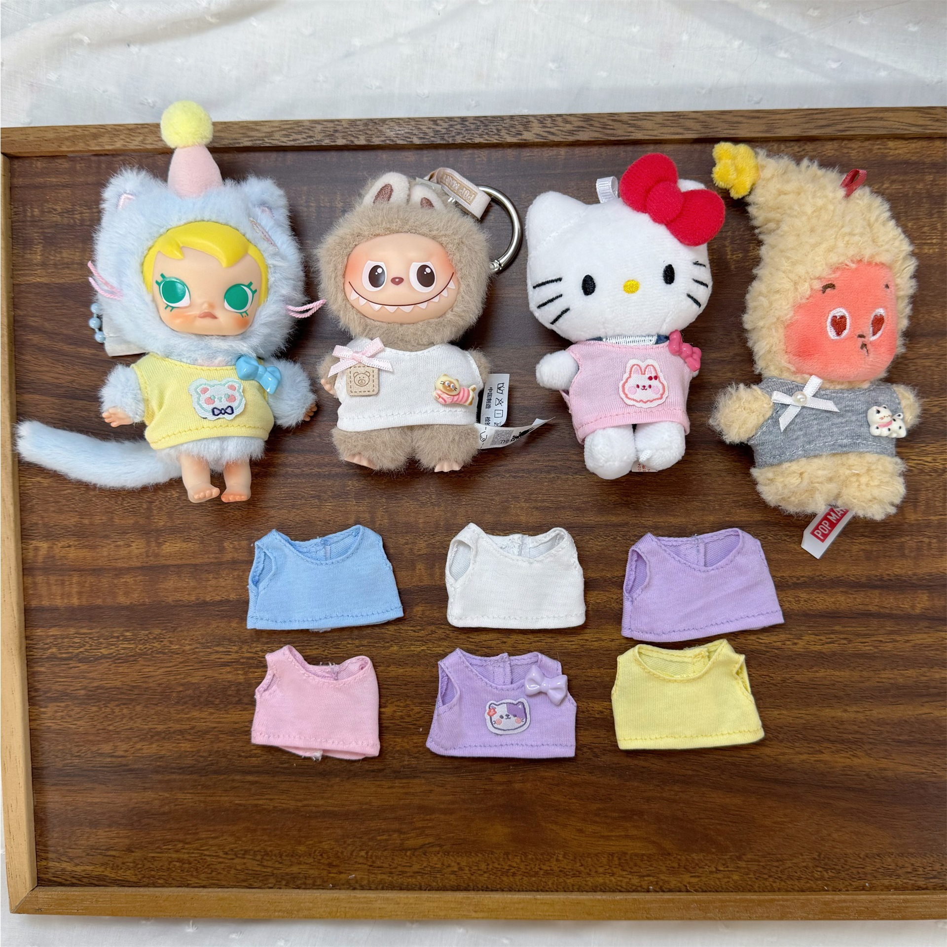New 10cm cotton doll mini star man kt cat small size vest doll clothes long-legged kitty cat dress-up