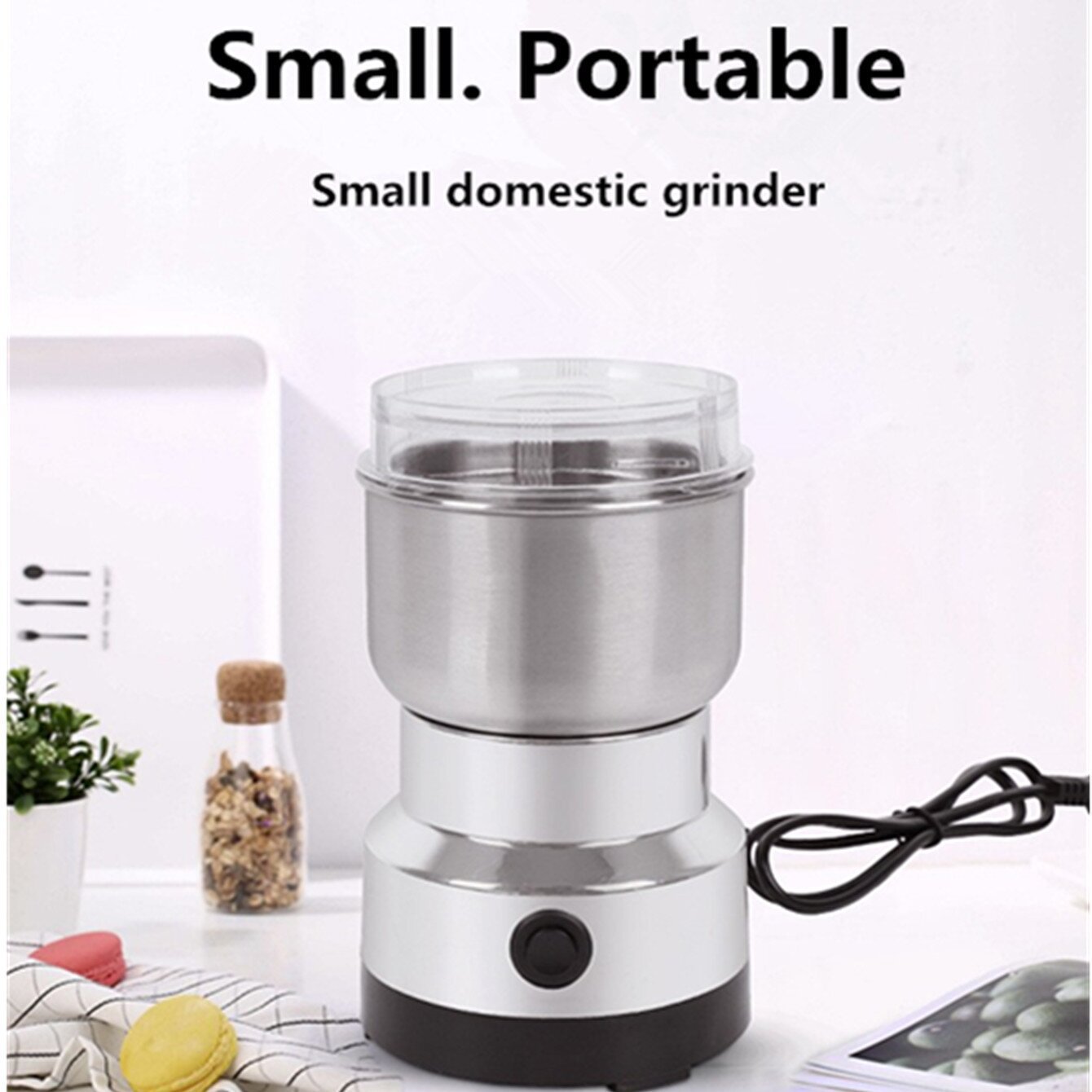 Portable Coffee Grinder Fully Automatic Coffee Bean Grinder Crusher Pulverizer Grinder Powder Machine