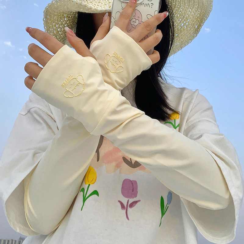 Ice Silk Sun Protection Arm Sleeves for Women Summer Sunshade Outdoor Driving Cycling Arm Protection UV Protection Loose Breathable Ice Sleeves