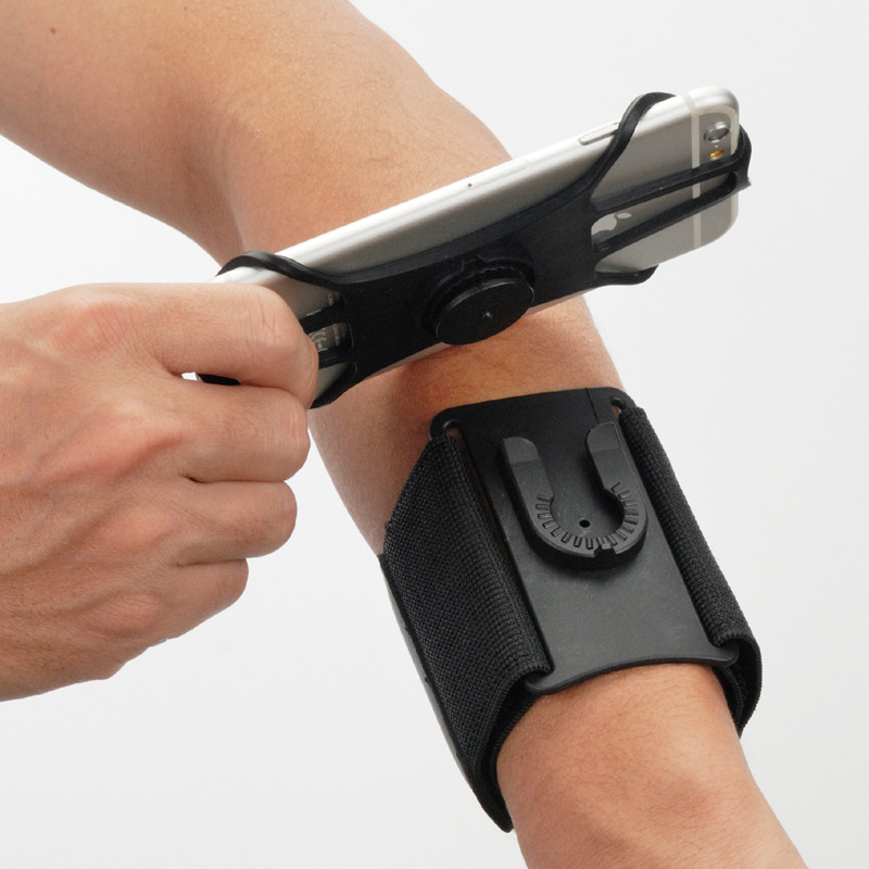 Outdoor Running Wrist Bag Sports Elastic Silicone Phone Wrist Strap 360 Rotating Detachable Design