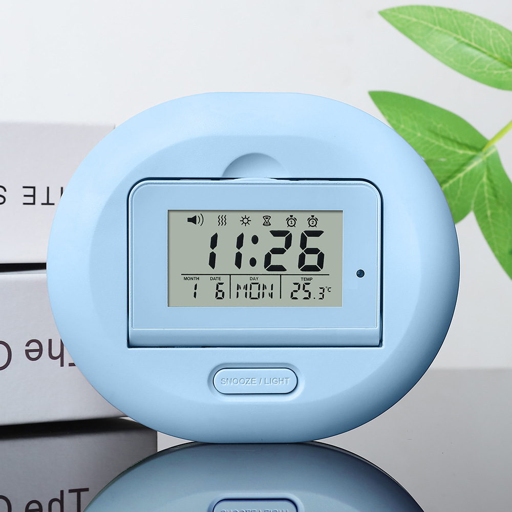 Cute Vibration Alarm Clock Student Dormitory Silent Timer Learning Tool Electronic Clock Snooze Clock Night Light