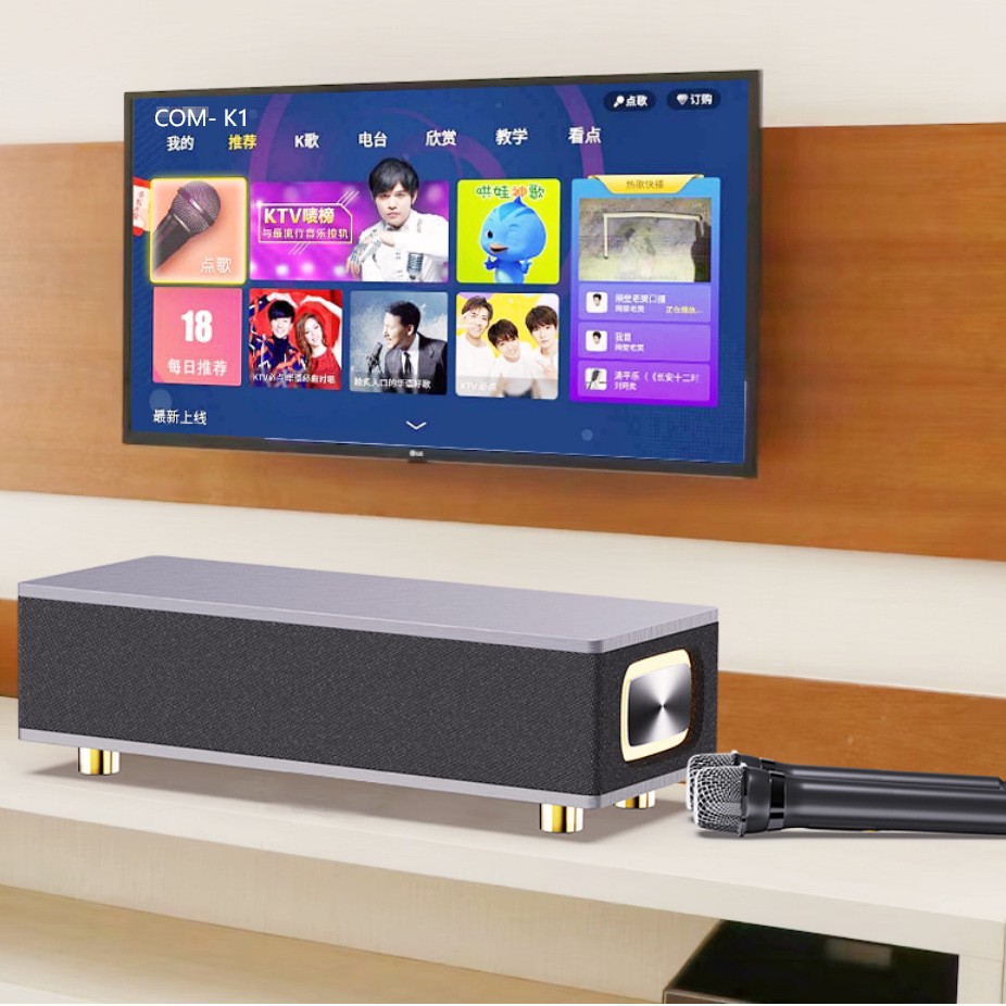 Home KTV Audio System with Built-in Microphone, TV Karaoke, Projector, and Microphone for Home Use