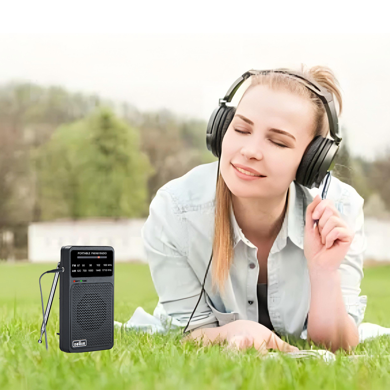 Yimeida Full-Band Radio for Elderly Mini Portable Pointer Tuning FM/AM Broadcast