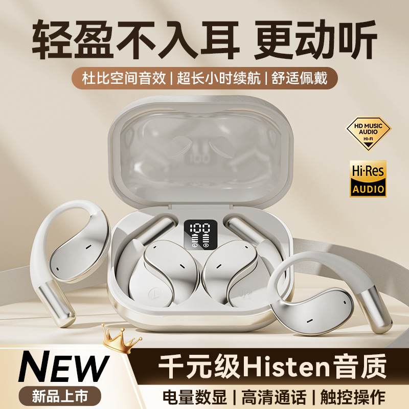 2025 New Bluetooth Earphones Hanging Ear Type In-Ear-Free Open Wireless High Sound Quality Ultra-Long Battery Life Long Wear Without Pain