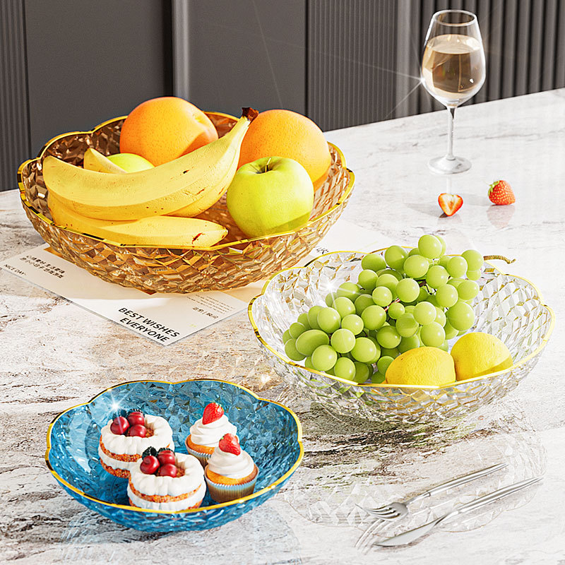 Food grade plastic fruit plate living room coffee table salad bowl sugar snack display plate