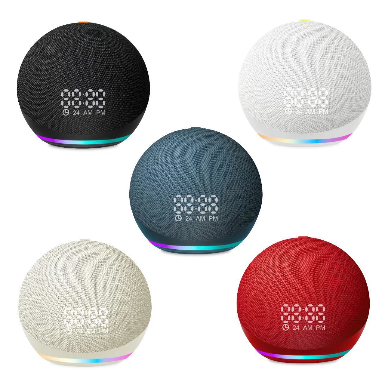 ALAXE Clock Bluetooth Speaker Fabric Small Audio Subwoofer Desktop Mini Portable Speaker