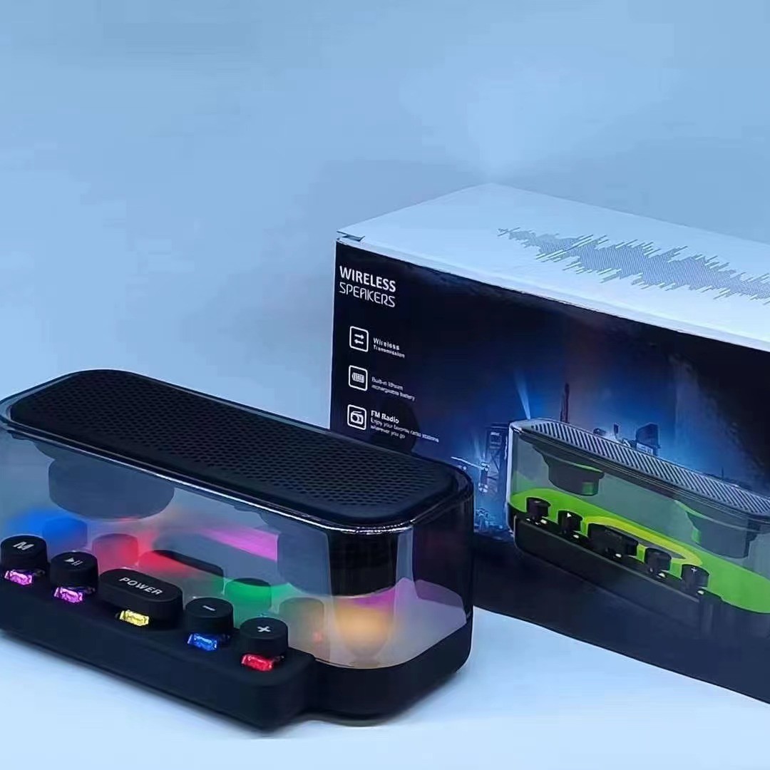 Z6 Colorful Light Bluetooth Speaker Mechanical Button Operation Integrated E-sports Punk Style Speaker Gift Speaker