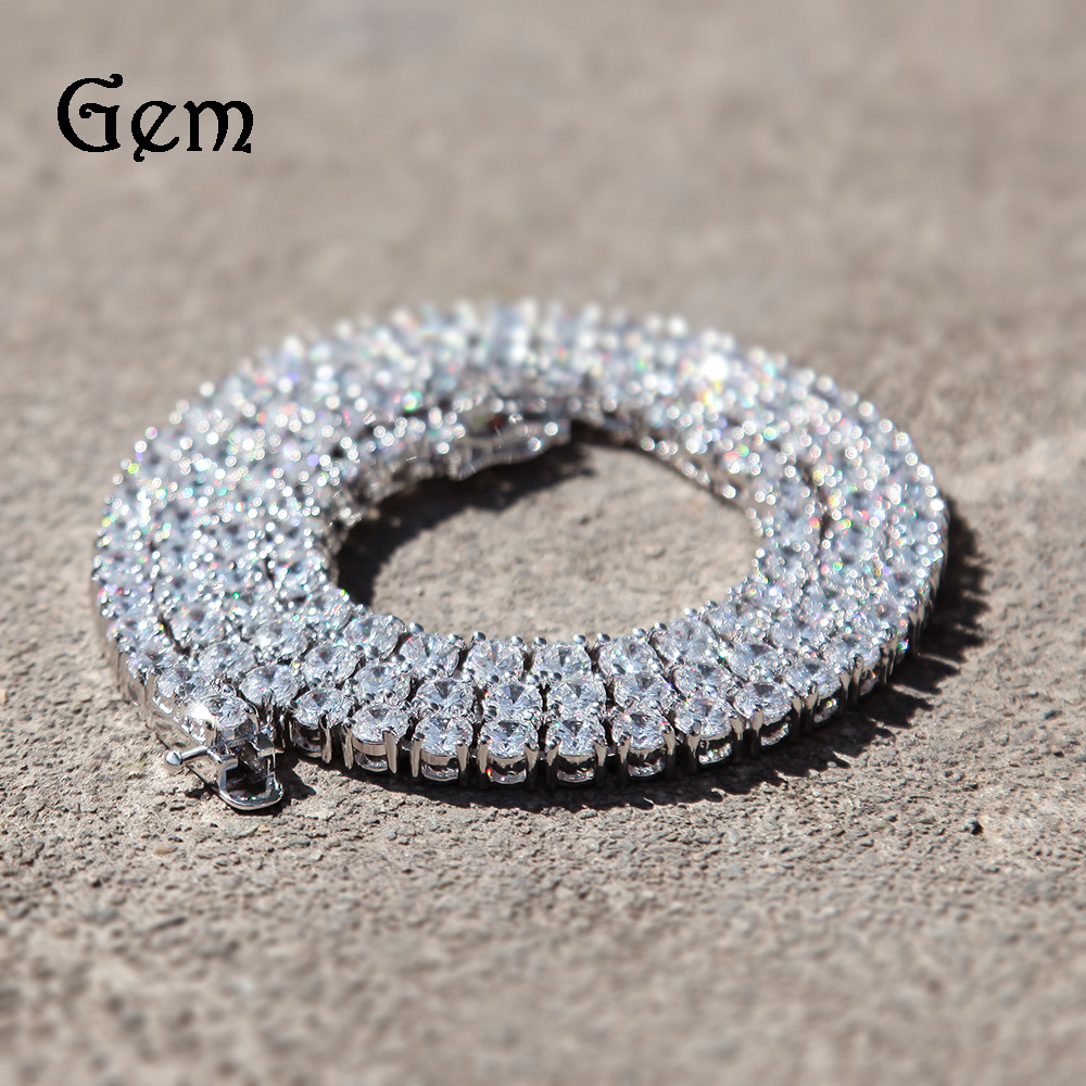 Zircon Tennis Chain Necklace Men Hip Hop Accessories Tennis Chain
