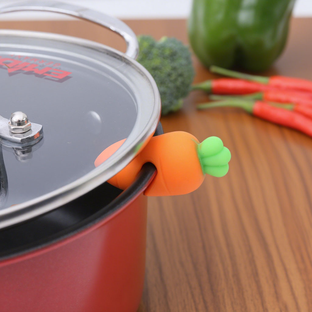 Pot lid anti-overflow silicone small carrot, soup helper, practical kitchen gadget