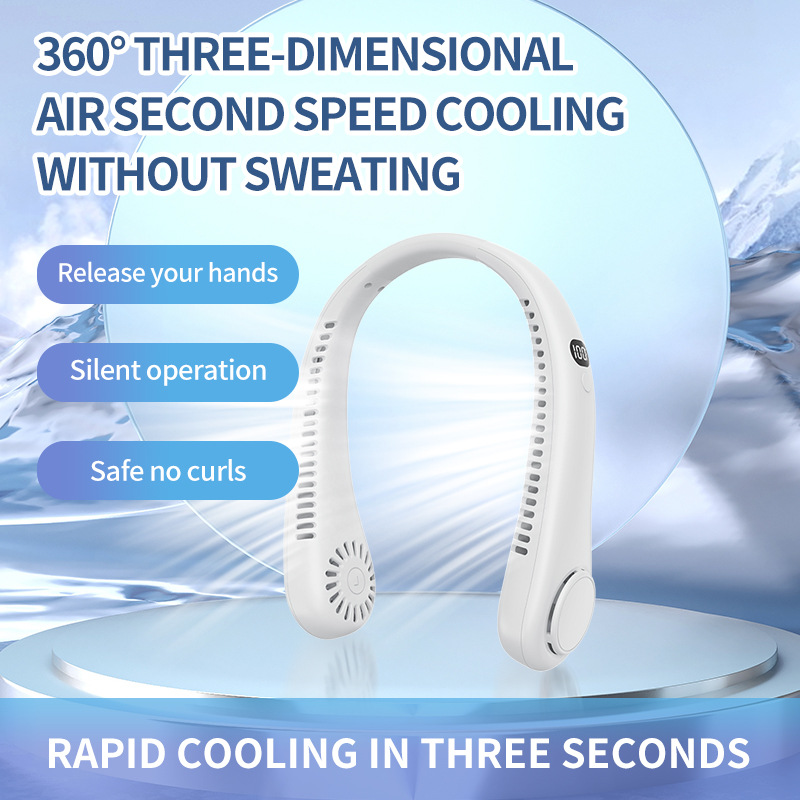 Neck Fan Bladeless Silicone Lazy Portable Fan Silent USB Charging Small Fan